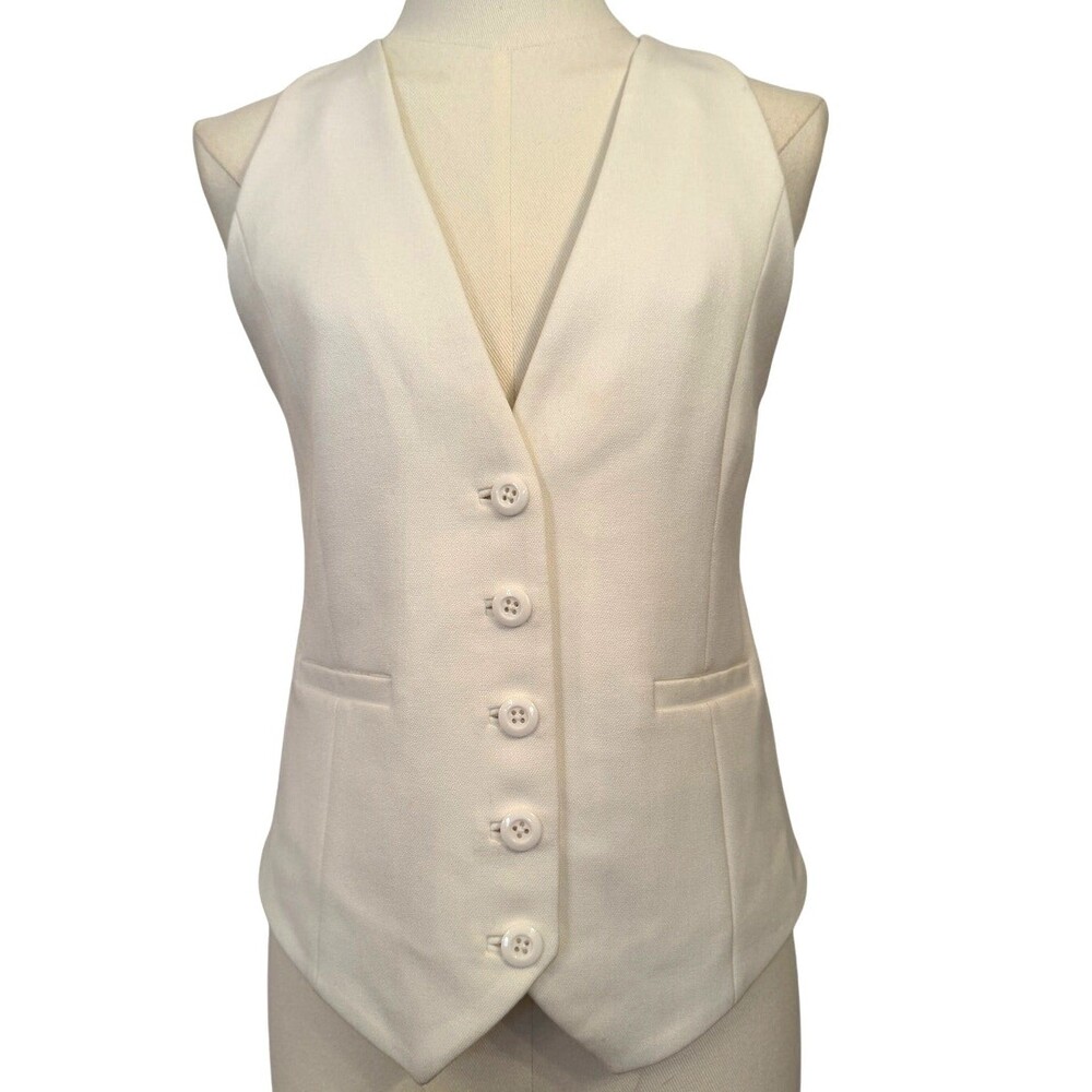 Alice & Olivia Classics Mazie Vest NWT Off-White - Size 0